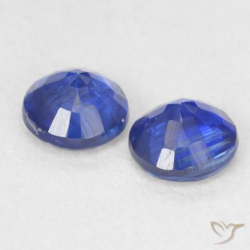 Gemas de Cianita Azul marino natural de 0.48 ct, Redondo, VS-SI