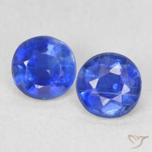 0.47ctw Natural Azul oscuro cianita, Redondo, VS-SI