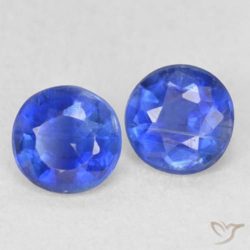 Gemas de Cianita Azul oscuro natural de 0.47 ct, Redondo, VS-SI