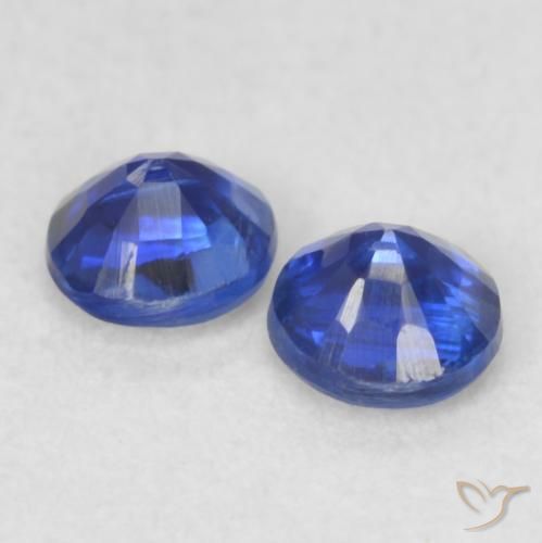Gemas de Cianita Azul oscuro natural de 0.47 ct, Redondo, VS-SI