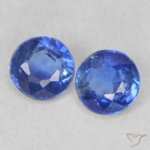 0.47ctw Natural Azul real Cianita, Redondo, VS-SI