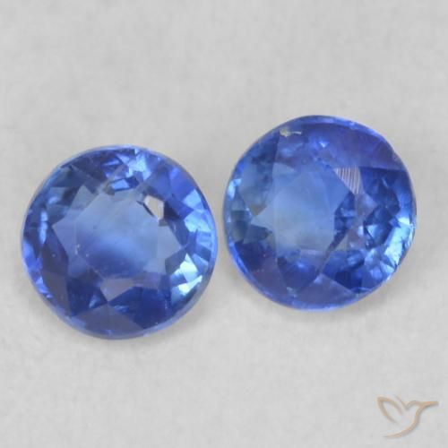 Gemas de Cianita Azul real natural de 0.47 ct, Redondo, VS-SI