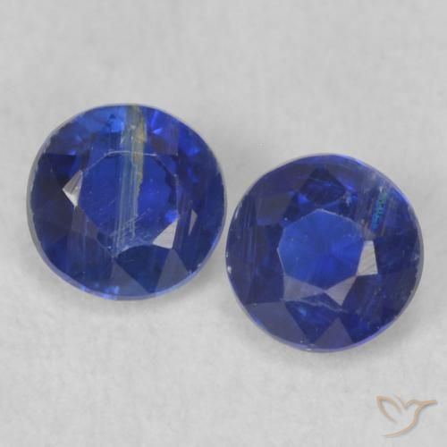 0.57ctw Natural Azul marino Cianita, Redondo, VS-SI
