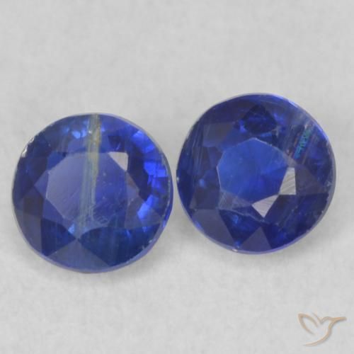 Gemas de Cianita Azul marino natural de 0.57 ct, Redondo, VS-SI