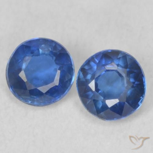 0.56ctw Natural Azul oscuro Cianita, Redondo, VS-SI