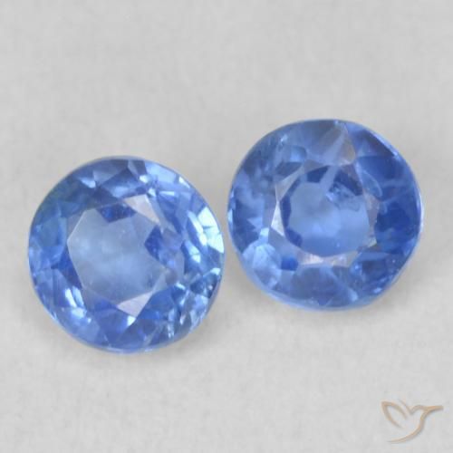 Gemas de Cianita Celeste natural de 0.53 ct, Redondo, Translúcido