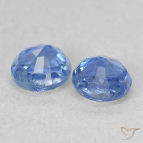 Gemas de Cianita Celeste natural de 0.53 ct, Redondo, Translúcido