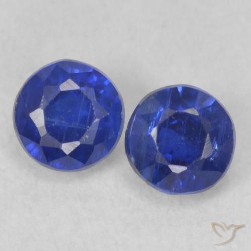 0.67ctw Natural Azul marino Cianita, Redondo, VS-SI