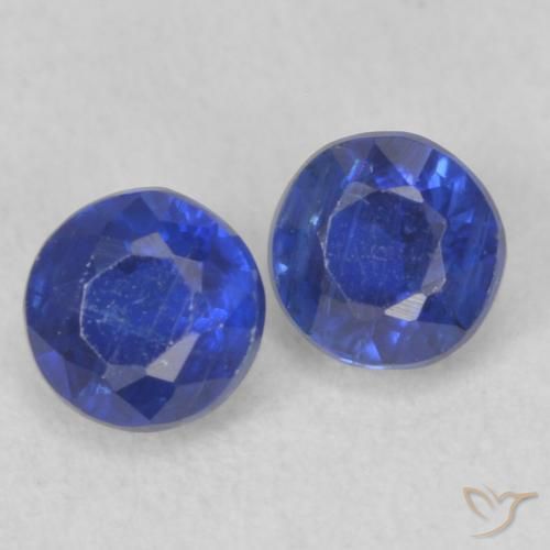 Gemas de Cianita Azul marino natural de 0.67 ct, Redondo, VS-SI