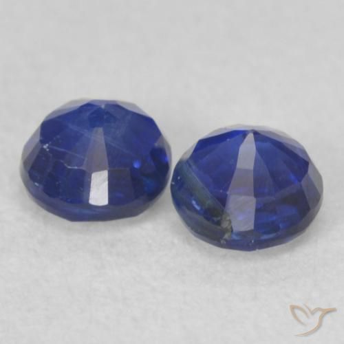 Gemas de Cianita Azul marino natural de 0.67 ct, Redondo, VS-SI