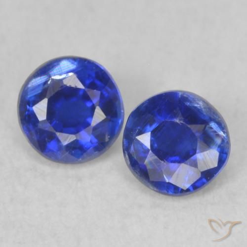 0.45ctw Natural Azul oscuro Cianita, Redondo, VS-SI