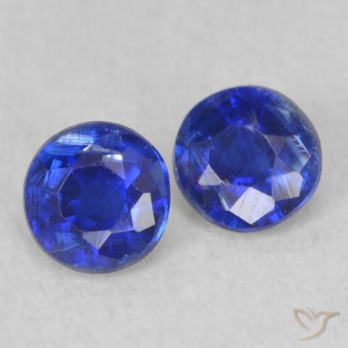 Gemas de Cianita Azul oscuro natural de 0.45 ct, Redondo, VS-SI