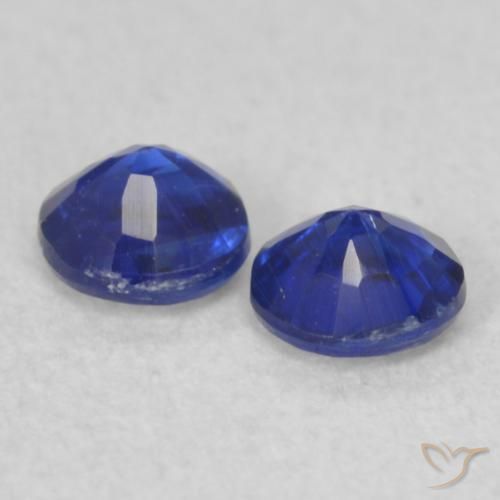 Gemas de Cianita Azul oscuro natural de 0.45 ct, Redondo, VS-SI