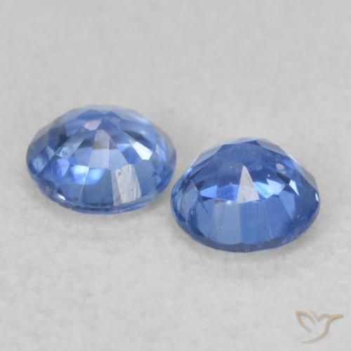 Gemas de Cianita Azul marino claro natural de 0.44 ct, Redondo, VS-SI