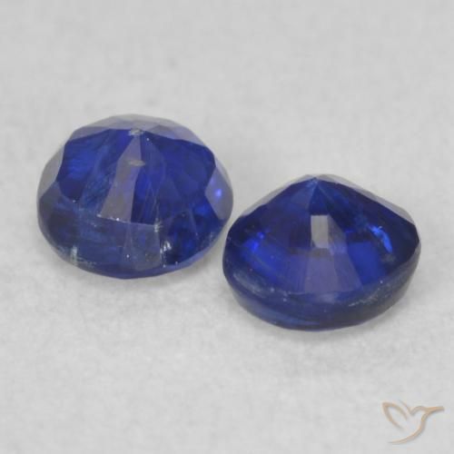 Gemas de Cianita Azul marino natural de 0.58 ct, Redondo, VS-SI