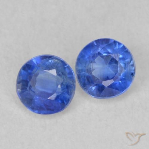 0.58ctw Natural Azul real Cianita, Redondo, VS-SI