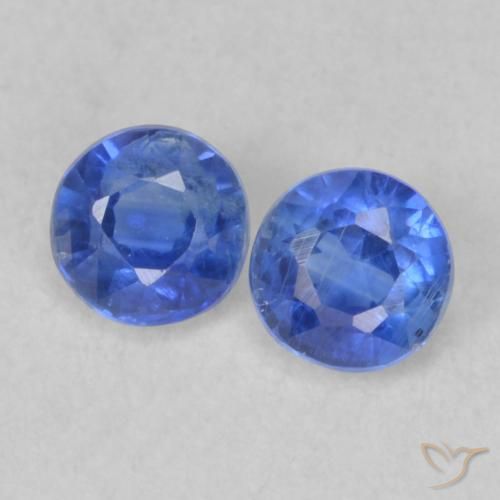 Gemas de Cianita Azul real natural de 0.58 ct, Redondo, VS-SI