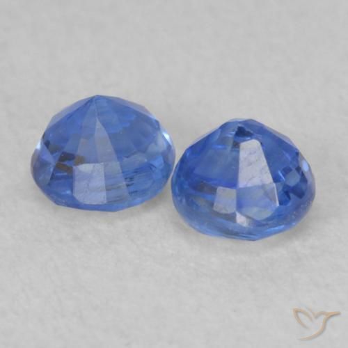 Gemas de Cianita Azul azur intenso natural de 0.69 ct, Redondo, VS-SI