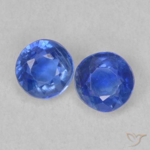 0.52ctw Natural Azul oscuro Cianita, Redondo, VS-SI