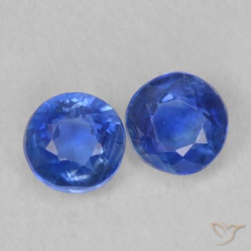 Gemas de Cianita Azul oscuro natural de 0.52 ct, Redondo, VS-SI