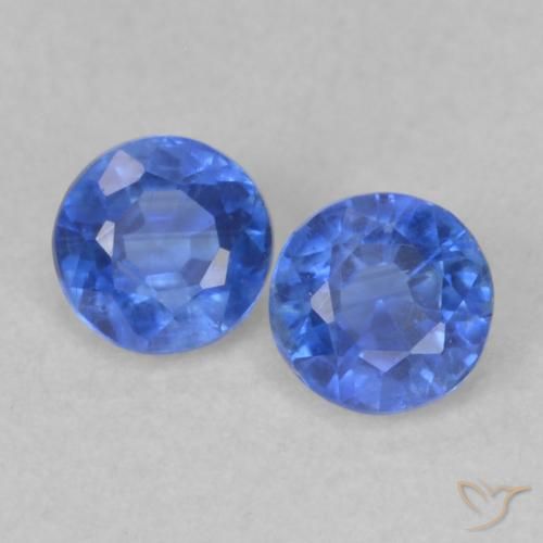 0.59ctw Natural Azul marino Cianita, Redondo, VS-SI