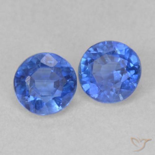 Gemas de Cianita Azul marino natural de 0.59 ct, Redondo, VS-SI