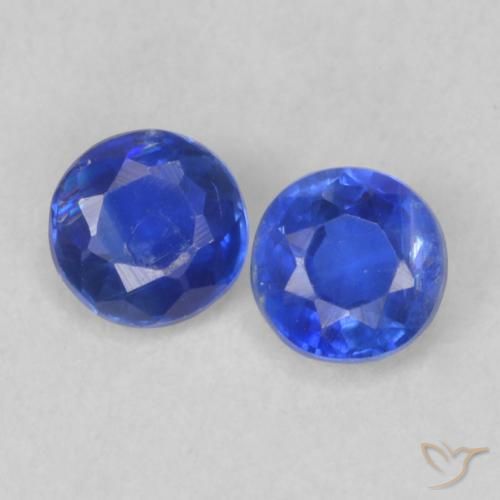 0.44ctw Natural Azul marino Cianita, Redondo, VS-SI