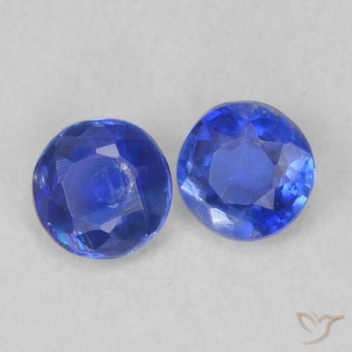 Gemas de Cianita Azul marino natural de 0.44 ct, Redondo, VS-SI
