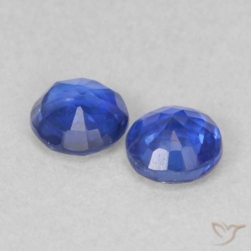 Gemas de Cianita Azul marino natural de 0.44 ct, Redondo, VS-SI