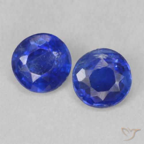 0.46ctw Natural Azul oscuro Cianita, Redondo, VS-SI