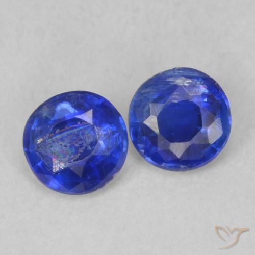 Gemas de Cianita Azul oscuro natural de 0.46 ct, Redondo, VS-SI