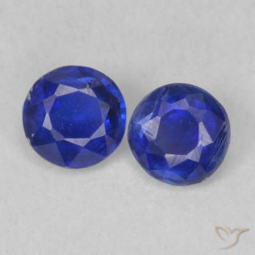 0.46ctw Natural Azul oscuro Cianita, Redondo, VS-SI