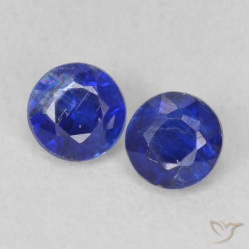 0.55ctw Natural Azul marino Cianita, Redondo, VS-SI