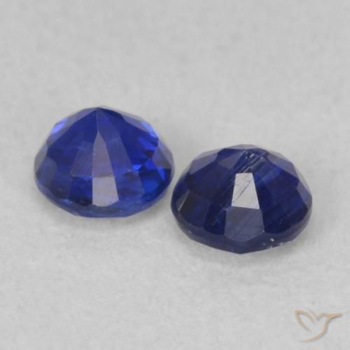 Gemas de Cianita Azul marino natural de 0.55 ct, Redondo, VS-SI