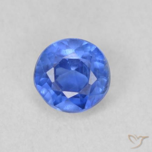 0.35ct Natural Azul marino claro cianita, Redondo, VS