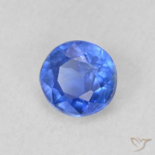 Cianita Azul marino claro natural de 0.35 ct, Redondo, VS