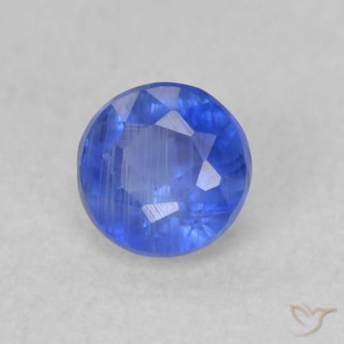 Cianita Azul real natural de 0.38 ct, Redondo, VS