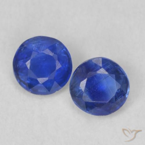 Gemas de Cianita Azul violeta natural de 0.44 ct, Redondo, VS-SI