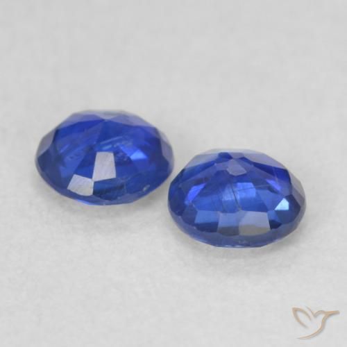 Gemas de Cianita Azul violeta natural de 0.44 ct, Redondo, VS-SI