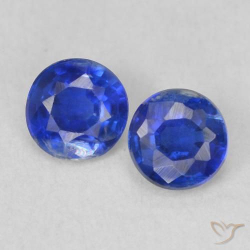 0.46ctw Natural Azul oscuro Cianita, Redondo, VS-SI