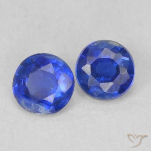 Gemas de Cianita Azul oscuro natural de 0.46 ct, Redondo, VS-SI