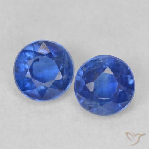 0.57ctw Natural Azul marino claro Cianita, Redondo, VS-SI