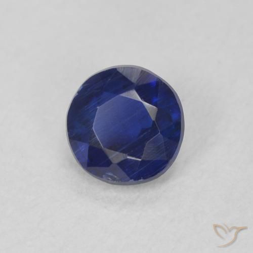 Cianita Azul oscuro natural de 0.31 ct, Redondo, VS-SI