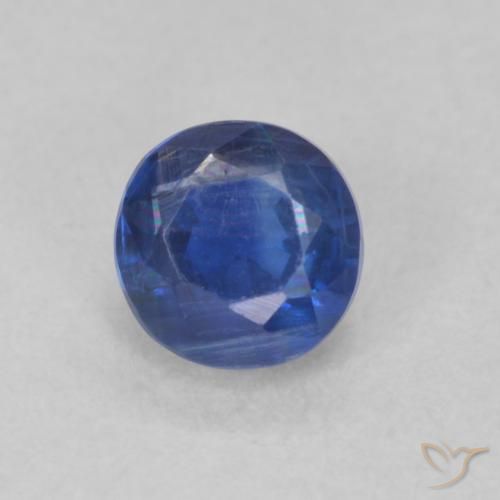 0.45ct Natural Azul marino Cianita, Redondo, SI