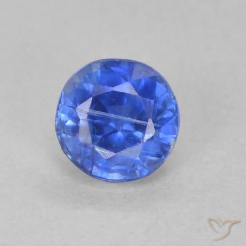0.44ct Natural Azul azur intenso Cianita, Redondo, SI