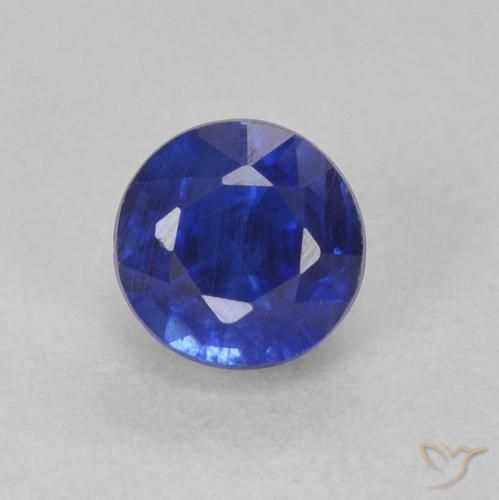 0.58ct Natural Azul oscuro Cianita, Redondo, SI