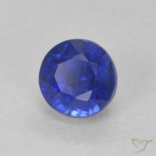 Cianita Azul oscuro natural de 0.58 ct, Redondo, SI