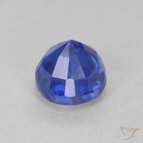 Cianita Azul oscuro natural de 0.58 ct, Redondo, SI