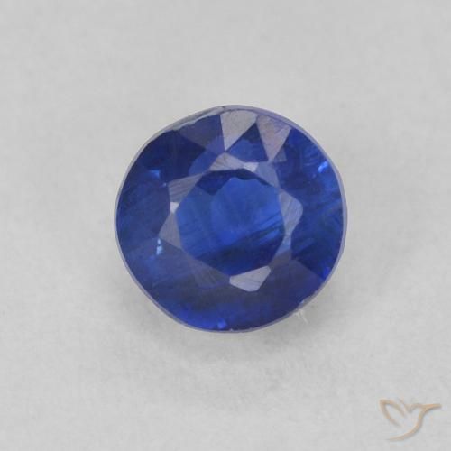 0.54ct Natural Azul oscuro Cianita, Redondo, SI