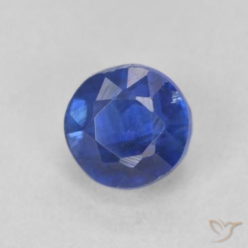 Cianita Azul oscuro natural de 0.54 ct, Redondo, SI